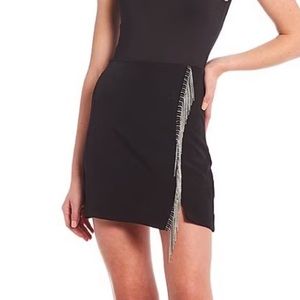 Gianni Bini black mini skirt with metal fringe. Size small. Black. Western style